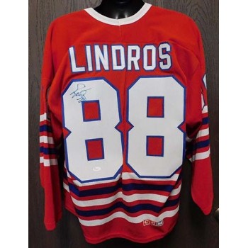 Eric Lindros Signed Oshawa Generals CCM Jersey Size Large JSA Authenticated