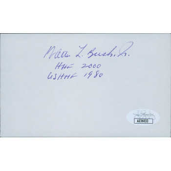 Walter Bush Jr. USA Hockey Signed 3x5 Index Card JSA Authenticated