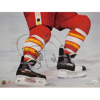 Theoren Fleury Calgary Flames Signed 22x34 Poster JSA Authenticated