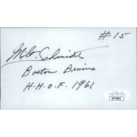 Milt Schmidt Boston Bruins Signed 3x5 Index Card JSA Authenticated Milt Schmidt Boston Bruins Signed 3x5 Index Card JSA Authenticated