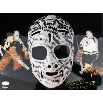 Gerry Cheevers Boston Bruins Signed LE 11x14 Glossy Photo JSA Authenticated /300