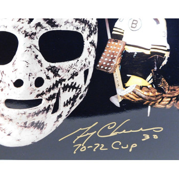 Gerry Cheevers Boston Bruins Signed LE 11x14 Glossy Photo JSA Authenticated /300