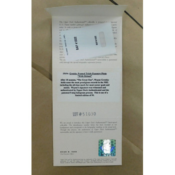 Wayne Gretzky NY Rangers Signed 16x20 Framed Photo Limited Ed UDA Authenticated