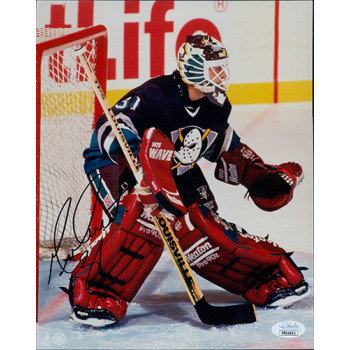 Guy Hebert Anaheim Mighty Ducks Signed 8x10 Glossy Photo JSA Authenticated