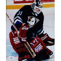 Guy Hebert Anaheim Mighty Ducks Signed 8x10 Matte Photo JSA Authenticated