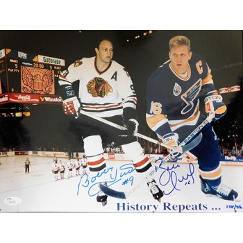 Bobby Hull Brett Hull Signed 11x14 Limited Ed. Glossy Photo JSA Authenticated