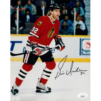 Bernie Nicholls Chicago Blackhawks Signed 8x10 Glossy Photo JSA Authenticated