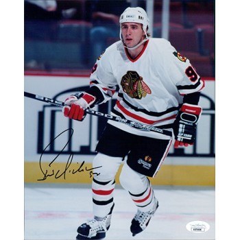 Bernie Nicholls Chicago Blackhawks Signed 8x10 Glossy Photo JSA Authenticated