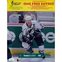 Teemu Selanne Anaheim Ducks Signed 8.5x11 Cardstock Promo Photo JSA Authentic
