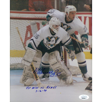 Mikhail Shtalenkov Mighty Ducks Signed 8x10 Glossy Photo JSA Authenticated
