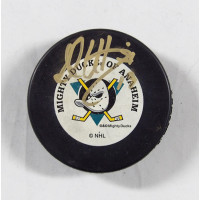 Shawn Antoski Anaheim Mighty Ducks Signed Hockey Puck JSA Authenticated