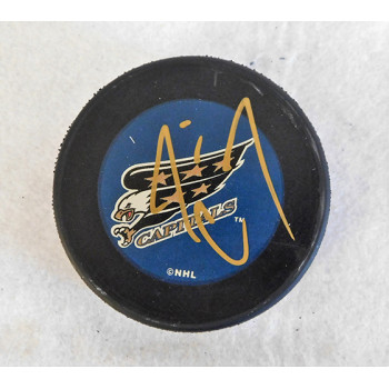 Jim Carey Washington Capitals Signed Hockey Puck JSA Authenticated