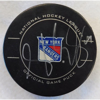 Steve Eminger New York Rangers Signed Hockey Puck Rangers Team Authenticated