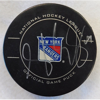 Steve Eminger New York Rangers Signed Hockey Puck Rangers Team Authenticated