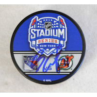 Stephen Gionta New Jersey Devils Signed Stadium Hockey Puck JSA Authenticated