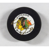 Stu Grimson Chicago Blackhawks Signed NHL Hockey Puck JSA Authenticated
