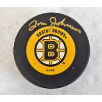 Tom Johnson Boston Bruins Signed Hockey Puck JSA Authenticated