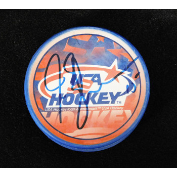 Jamie Langenbrunner Team USA Signed Hockey Puck JSA Authenticated