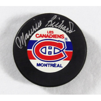 Maurice Richard Montreal Canadiens Signed Hockey Puck JSA Authenticated