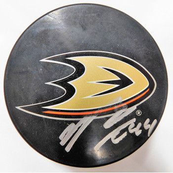 Nate Thompson Signed Anaheim Ducks Hockey Puck JSA Authenticated