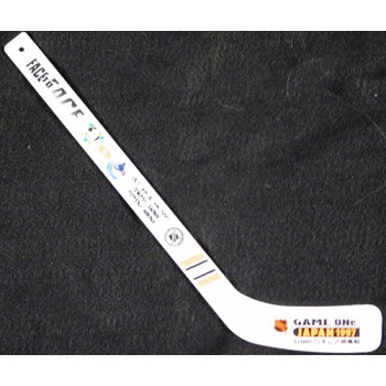 Teemu Selanne Signed Game One Japan 1997 Mini Hockey Stick JSA Authenticated