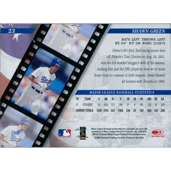 Shawn Green 2002 Donruss Studio Card #23 Big League Home Run Challenge 2003