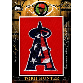 Torii Hunter 2010 Topps Jumbo Packs Manufactured Hat Logo Relic /99 #MHR-205