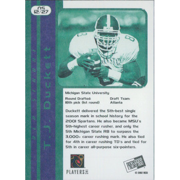 T.J. Duckett 2002 Press Pass JE Old School Card #OS12 The Gem Collection 1/1