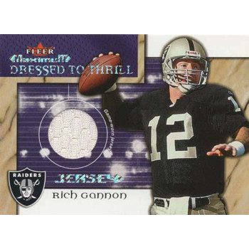 Rich Gannon Oakland Raiders 2002 Fleer Maximum Dressed to Thrill Jersey Card