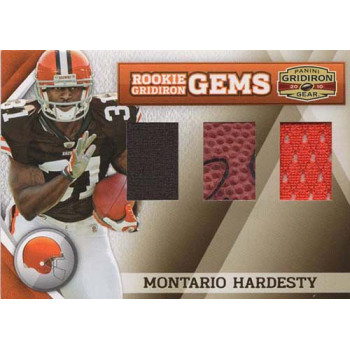 Montario Hardesty 2010 Gridiron Gear Rookie Gems Trio Card #269 /50