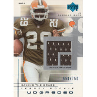 James Jackson Cleveland Browns 2001 Upper Deck UD Graded Jersey Card #63 /750 James Jackson Cleveland Browns 2001 Upper Deck UD Graded Jersey Card #63 /750