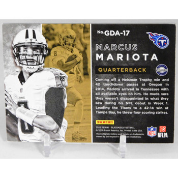 Marcus Mariota Titans 2015 Panini Black Gold Golden Days Card /199 #GDA-17