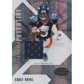 Eddie Royal Broncos 2008 Leaf Certified Materials Potential Card #CP-19 /250