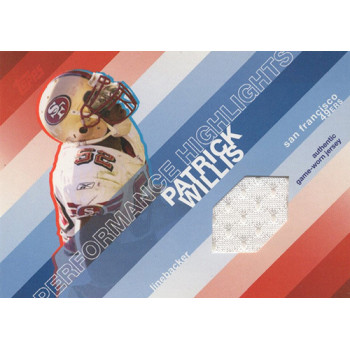 Patrick Willis 2008 Topps Football Performance Highlights Jersey Card #THR-PW