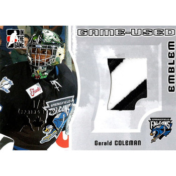 Gerald Coleman 2005-06 ITG Heroes & Prospects Emblems Silver Card #GUE-72 /30 /1 Gerald Coleman 2005-06 ITG Heroes & Prospects Emblems Silver Card #GUE-72 /30 /1