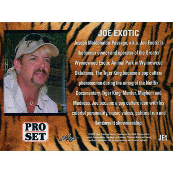 Joe Exotic Tiger King 2021 Leaf Pro Set Card #JE1