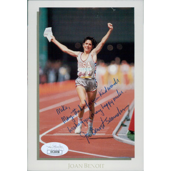 Joan Benoit Marathon Runner Signed 4.25x6.25 Cardstock Photo JSA Authenticated Joan Benoit Marathon Runner Signed 4.25x6.25 Cardstock Photo JSA Authenticated
