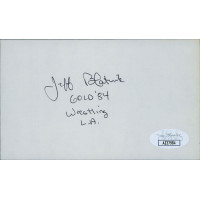 Jeff Blatnick Olympic Wrestler Signed 3x5 Index Card JSA Authenticated