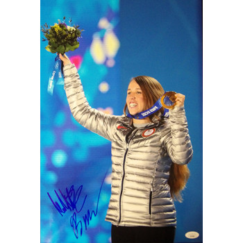 Maddie Bowman Olympic Skier Signed 12x18 Glossy Photo JSA Authenticated