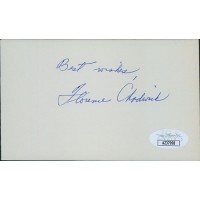 Florence Chadwick Long Distance Swimmer Signed 3x5 Index Card JSA Authenticated