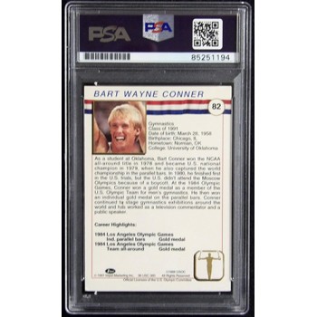 Bart Conner Signed 1991 Impel US Olympic Hall Of Fame Card #82 PSA Authenticated