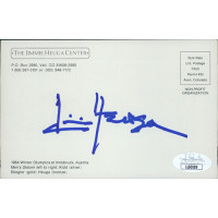 Jimmie Heuga Olympic Alpine Ski Racer Signed Postcard JSA Authenticated