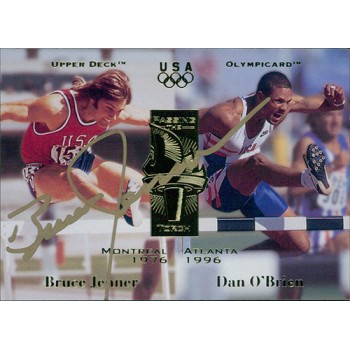 Bruce Jenner US Olympian Signed 1996 Upper Deck Card #124 JSA Authenticated Bruce Jenner US Olympian Signed 1996 Upper Deck Card #124 JSA Authenticated