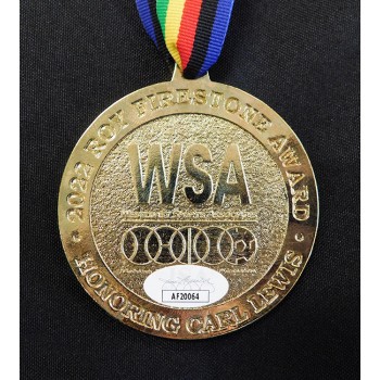 Carl Lewis Team USA Olympian Signed 2022 Roy Firestone Medal JSA Authenticated