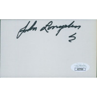 John Longden Jockey Signed 3x5 Index Card JSA Authenticated