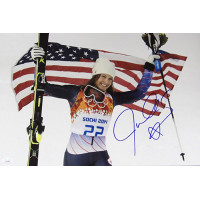 Julia Mancuso Olympic Alpine Skier Signed 12x18 Glossy Photo JSA Authenticated