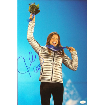 Julia Mancuso Olympic Alpine Skier Signed 12x18 Glossy Photo JSA Authenticated
