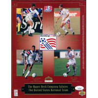Team USA Cobi Jones & Paul Caligiuri Signed 8.5x11 Cardstock Photo JSA Authentic