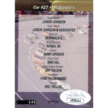 Bill Elliott NASCAR Racer Signed 1994 Pro Set Gold Cup '94 Card #142 JSA Authen Bill Elliott NASCAR Racer Signed 1994 Pro Set Gold Cup '94 Card #142 JSA Authen