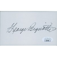 George Bignotti Indy Car Mechanic Owner Signed 3x5 Index Card JSA Authenticated